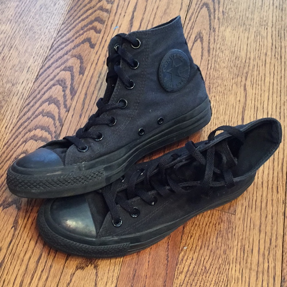 All Black High-Top Converse